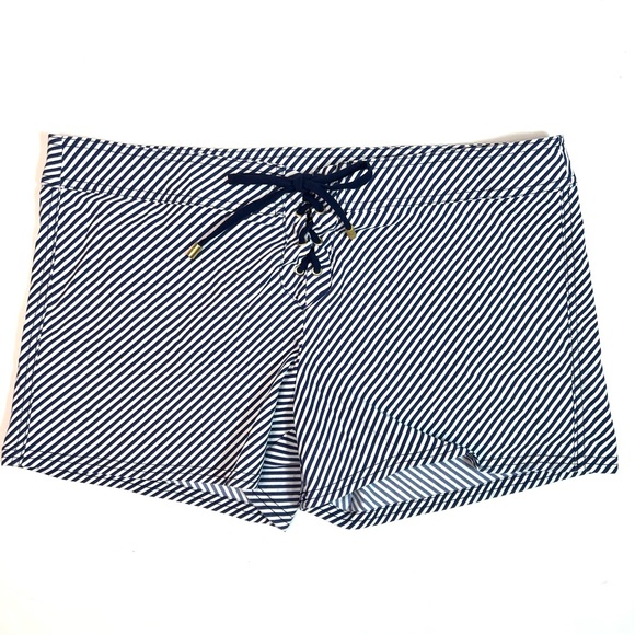 Helen Jon Swim Board Shorts Stripe Navy White Size 12 - Picture 1 of 6
